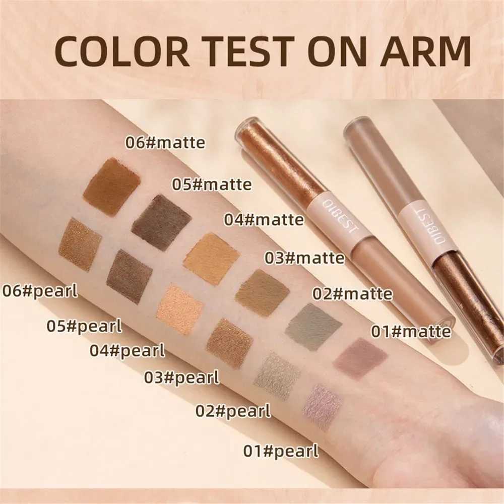 Double-head Matte Shimmer Liquid Eyeshadow Glitter Eye Makeup Pearlescent Lying Silkworm Shiny Natural Long-lasting CosmeticsXJ250520