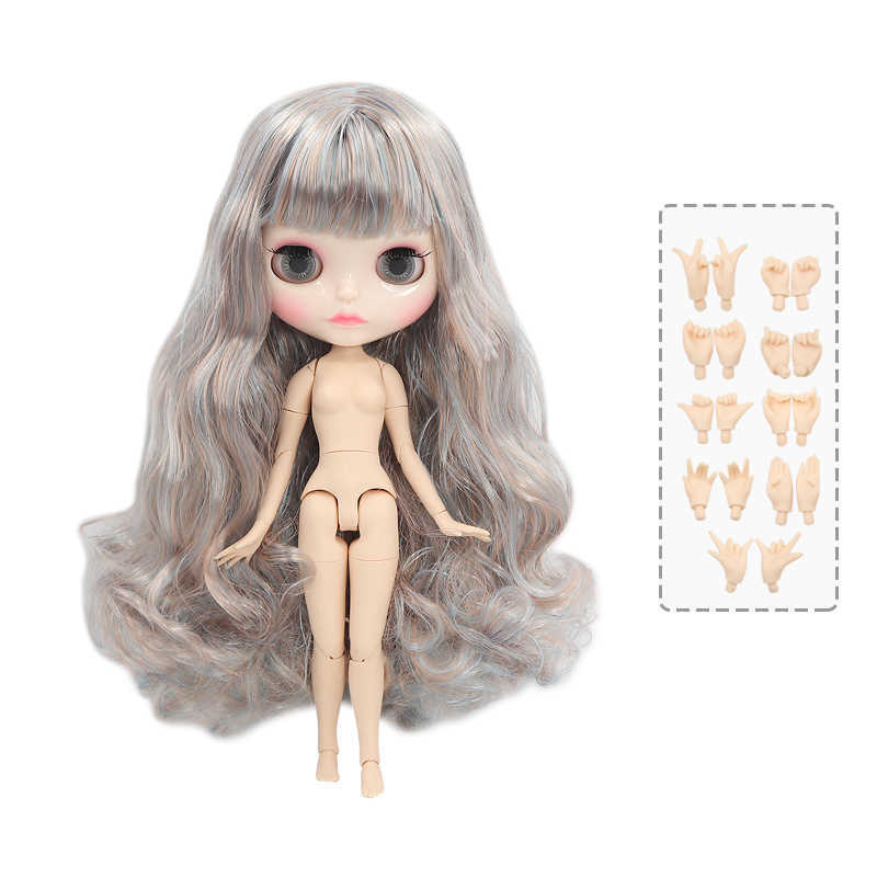free shipping ICY DBS Blyth doll White Skin Glossy Matte face Joint body with hand set A B 1/6 bjd suitable diy makeup Special price