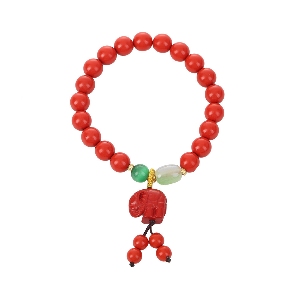 Internet celebrity new Chinese style red sand lotus flower elephant elastic bracelet, personalized and transport bracelet for women