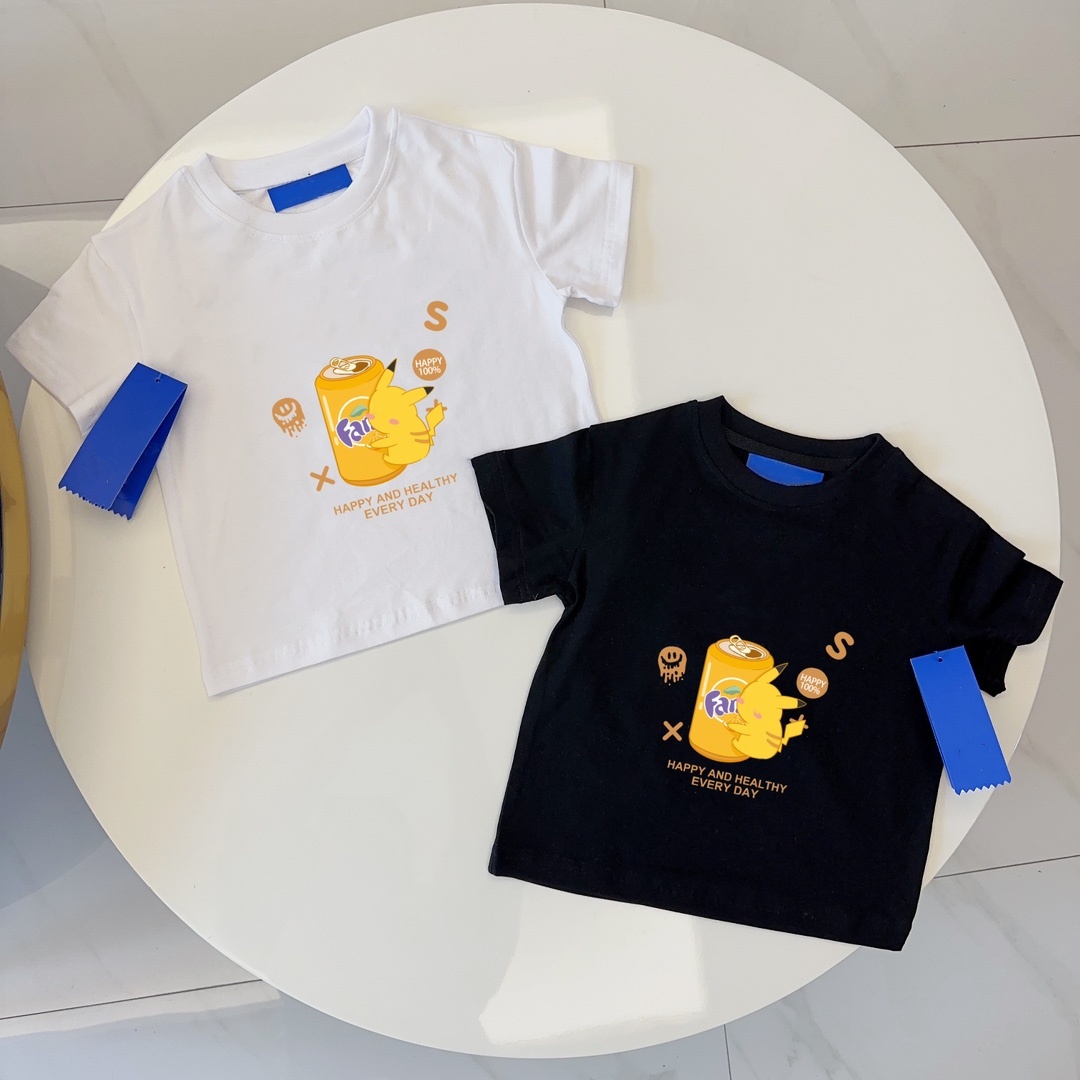 Kids Basic Short Sleeve T-Shirts Soft Cotton Tops for Boys and Girls Casual Round Neck Tees for Toddlers Children Available in Black White y250607ALPN