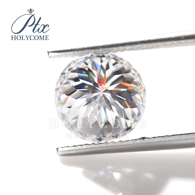 White Round Hundred Sided Cut Moissanite 0.5-5ct D Advanced Jewelry Rings Earrings Making Top Loose Moissanite Stone with GRA Certificate