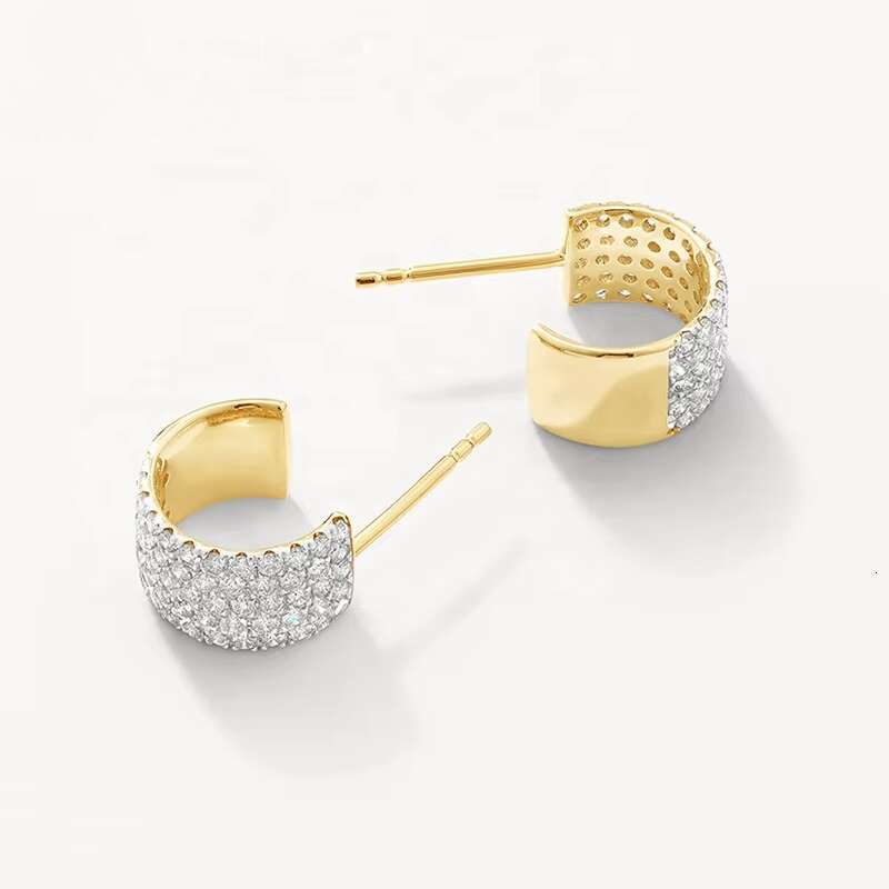 Fashionable sterling sier exquisite jewelry, women's gold-plated zircon bridal earrings, girls' earrings