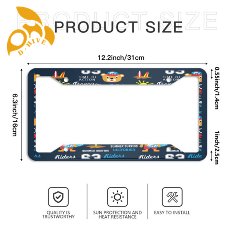 Free Shipping new designer customized Exterior Accessories License Plate Frames printing Four holes