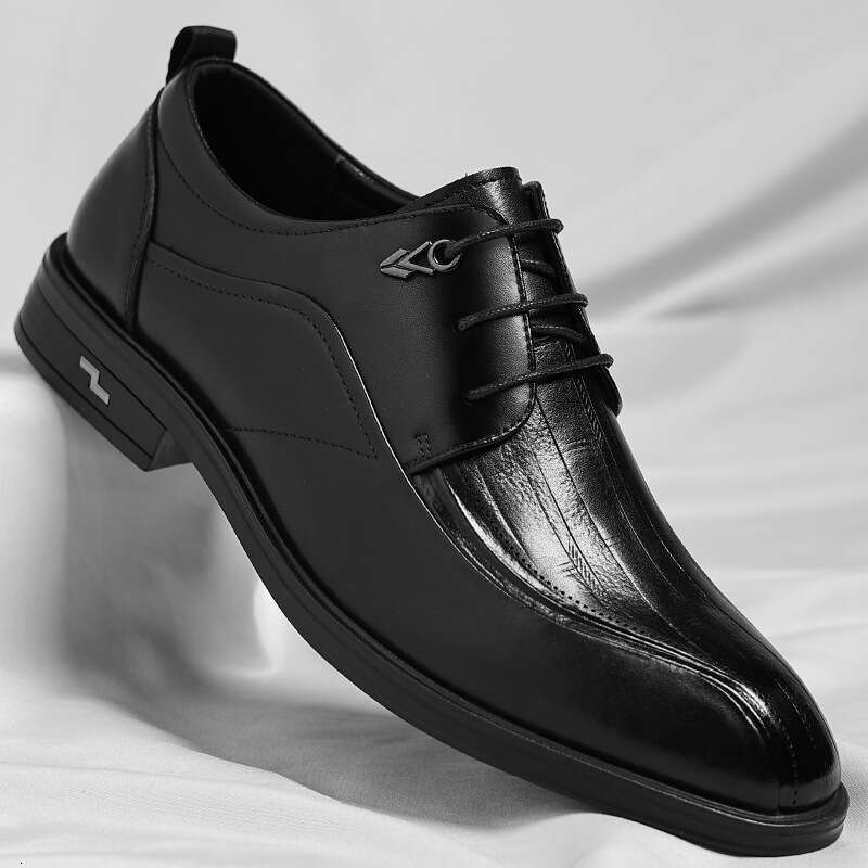 Men's 2025 new business formal men's British style casual low cut leather wedding shoes men