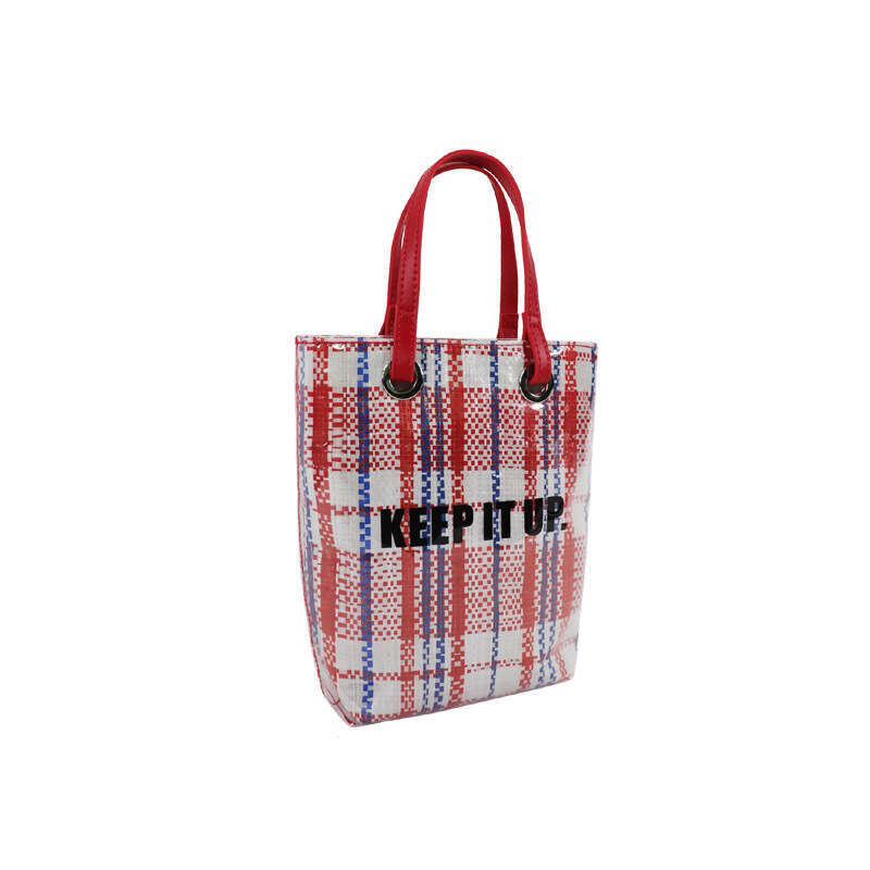 Women's Bags Designer Korean INS Red Checkered Canvas Classic Snake Skin Mini Bag, Crossbody Gift, Niche PE Woven Bag