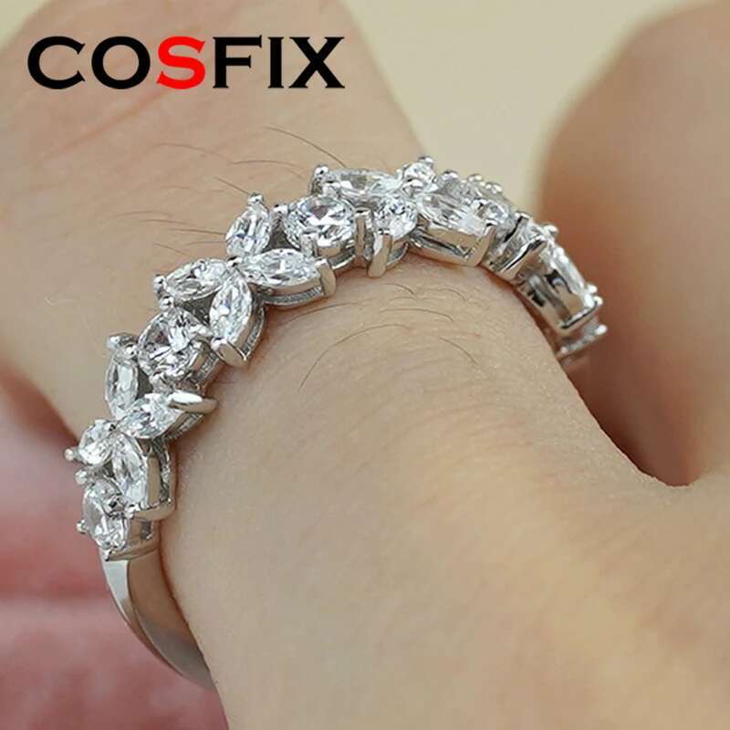 Masquise Cut Moissanite Rings For Women Emerald Heart Cut Women Full Moissanite Ring Luxury 2023 Womens Moissanite Ring Gift