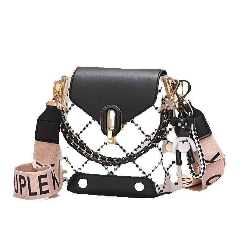 Top quality Brand High Quality New Style Direct value broadcast women's crossbody mobile phone shoulder mini bag, bear ribbon bag New Free Delive
