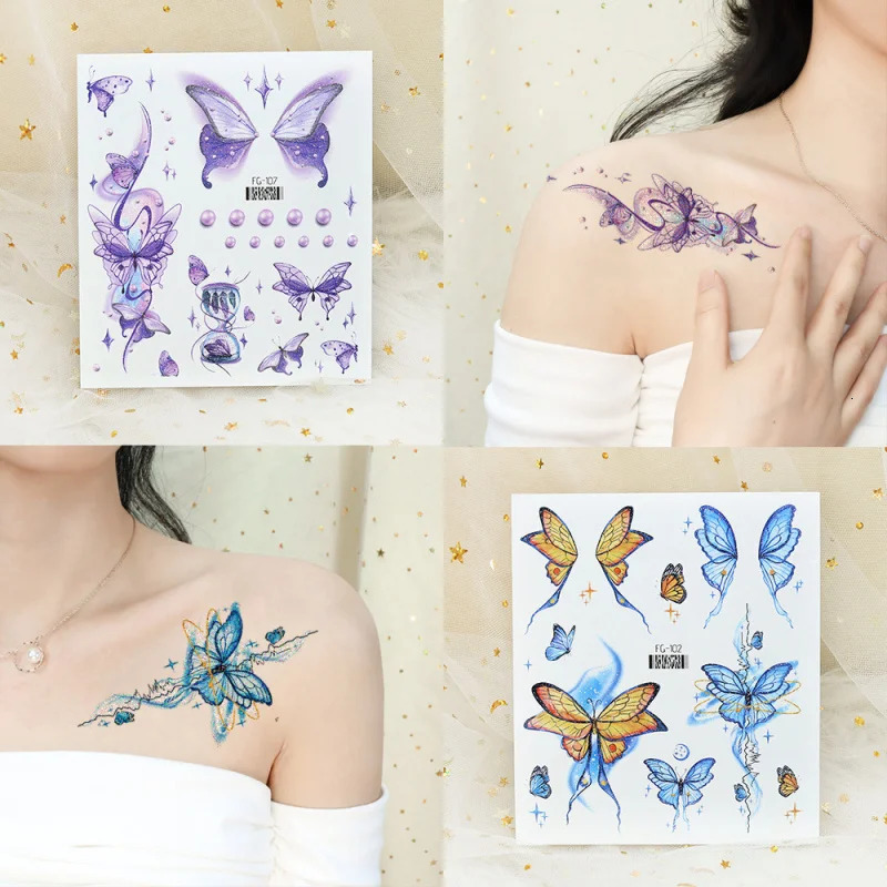 Same5Temporary Glitter Butterfly Face Sticker Eye Patch Womens Makeup Tattoo Stickers Safety and Environmental Protection 250515