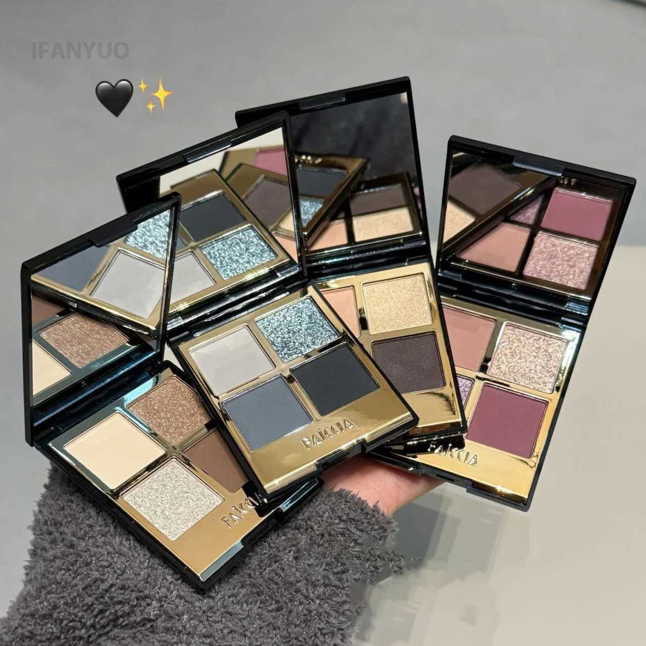 Four-color Eyeshadow Palette Low Saturation Earth Brown Rose Pearly Matte Glitter Eyeshadow Shiny Eye Shadow Lasting Eye Make UpXJ250520