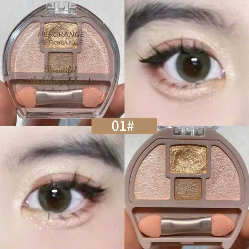 Four-color Eye Shadow Powder Palette Shimmering Glitter Natural Eyelid Silkworm Contour Shadow Natural Tone Pink Eyeliner Makeup W250520