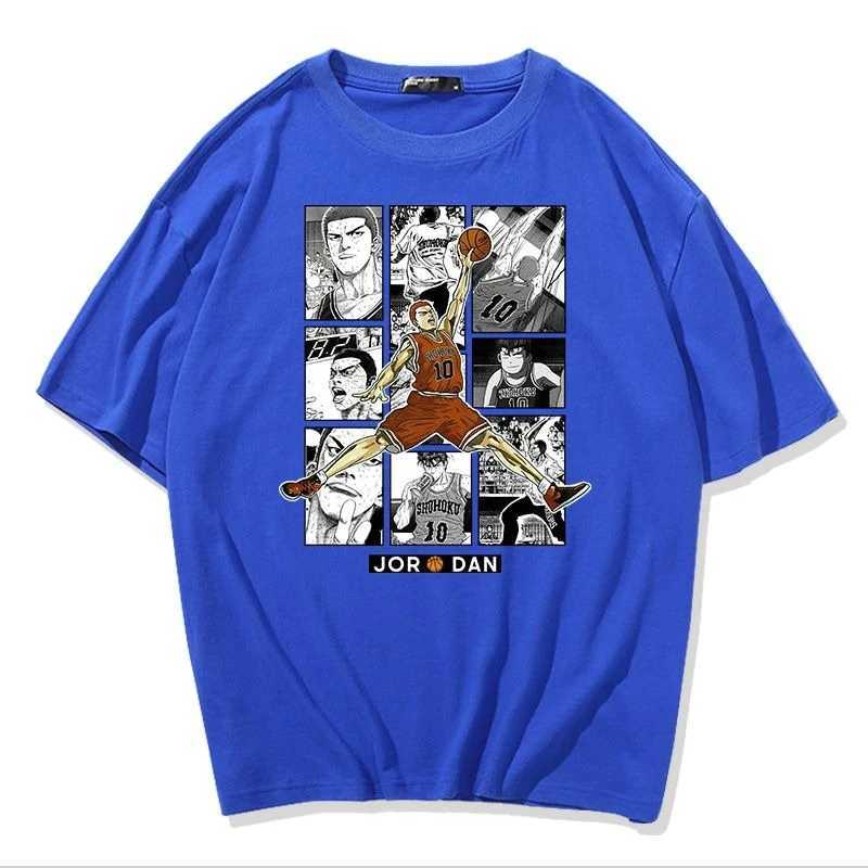 SLAM Short SLeeve T-Shirt Mens Sakuragi Hanado Manga Basketball Sports Summer Student Cotton T-Shirt on ClothesXJ250520