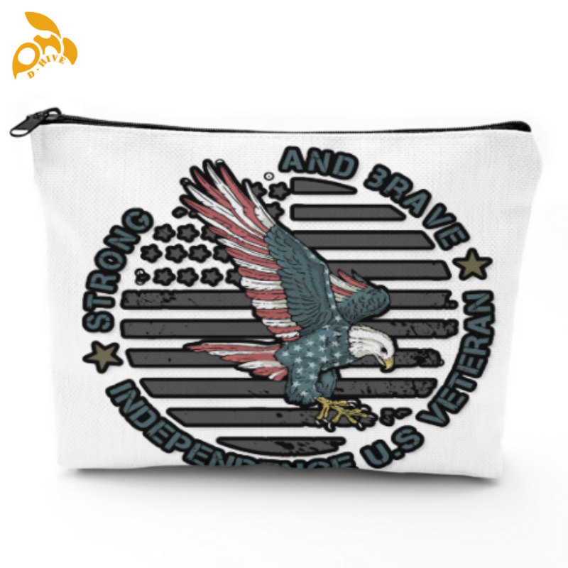 Free delivery of TOP designer custom-made lightweight, high-quality linen cosmetic bags in beige, white for adults.