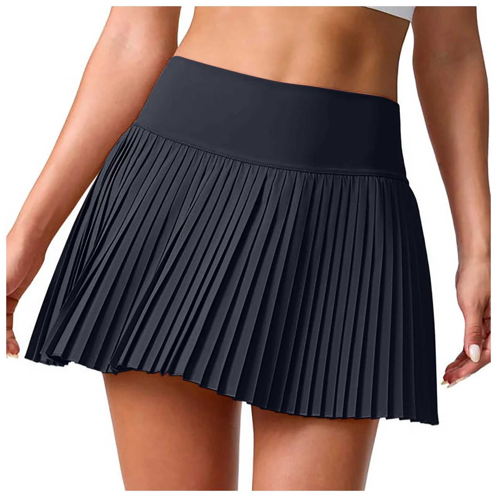Women Tennis Skirts High Waist Pleated Mini Skirt Summer Sports Skirts Gym Yoga Skirts Breathable Sweat Shorts SportswearXJ250520