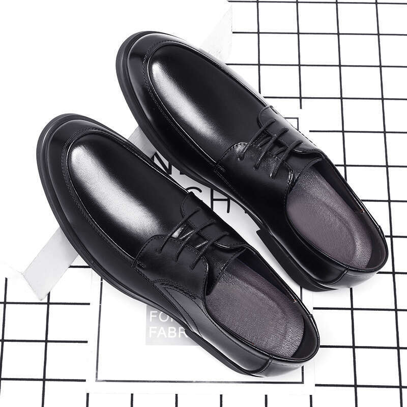 Men's spring business dress leather Korean casual men's British youth shoes, oversized shoes