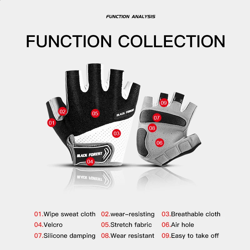 Shockproof GEL Pad Cycling Gloves Half Finger Sport Resistance Men Women Summer Gym Fitness MTB Bike 250515