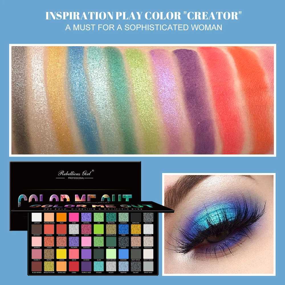 50 Color Rainbow Eyeshadow Palette Shimmer Matte FinishNude Neon Glitter Makeup All In One Makeup Palette For Music FestivalXJ250520