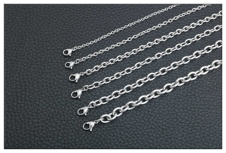Stainless steel non-welded cross-shaped chain, interlocking O-shaped chain, titanium steel men's and women's necklaces, pendants, tags and c