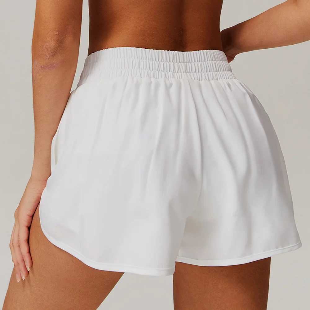 Yoga Shorts Women Fitness Shorts Running Cycling Shorts Breathable Sports High Waist Workout Gym Shorts Pocket Fake Two PiecesXJ250520