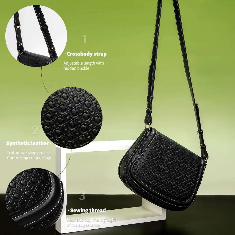 Simple Business Crossbody Women's Saddle New Emed Flip Small Square Bag