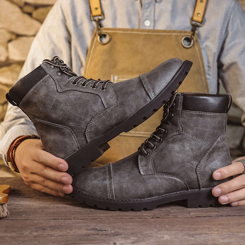 Martin and winter shoes autumn 2024 British high top boots men's