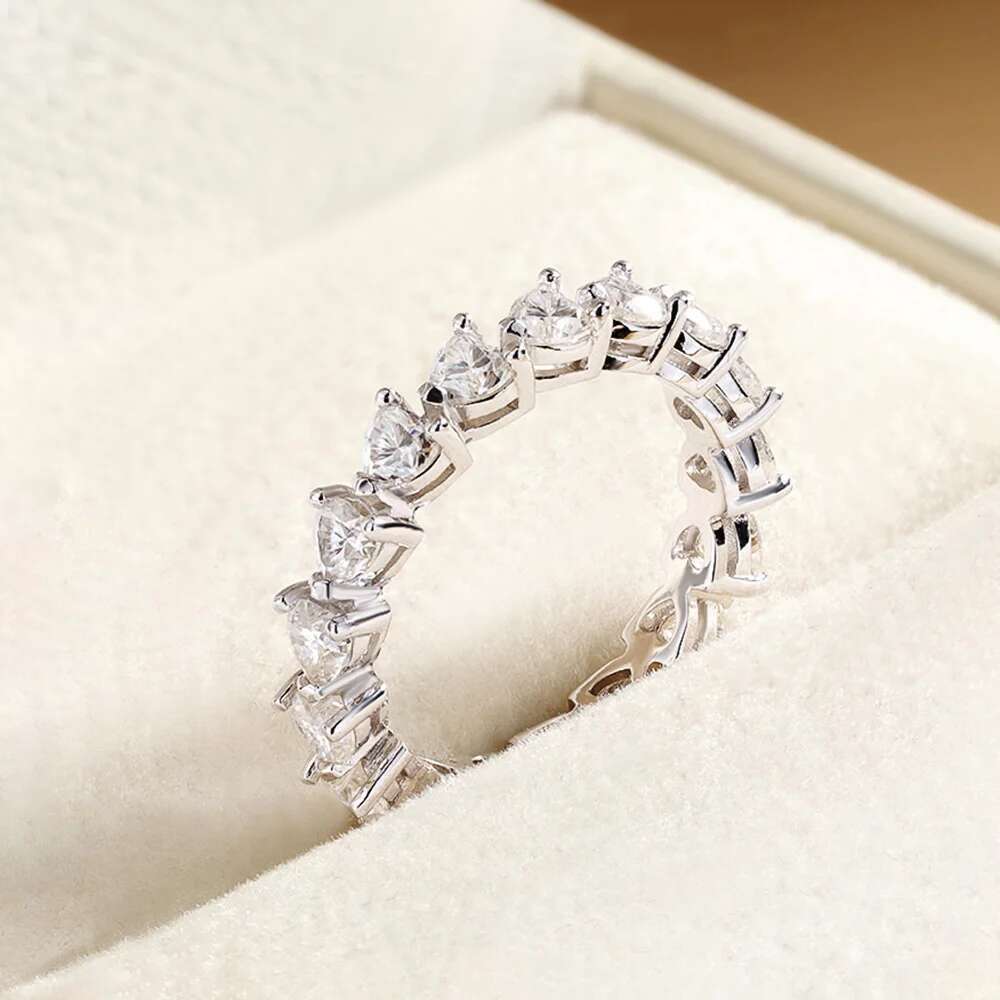 3*3mm Heart Shape Moissanite Engagement Ring For Women D Color VVS Lab Created Diamond 925 Sterling Silver Wedding Band With GRA
