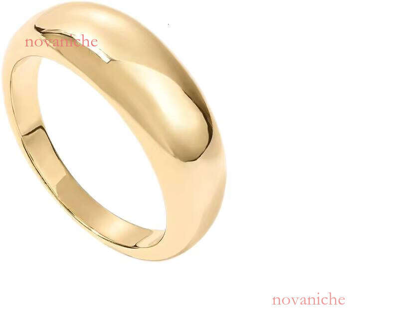 14k gold-plated women's statement dome heavy ring platinum stamp stackable engagement metal eternal fashion gift