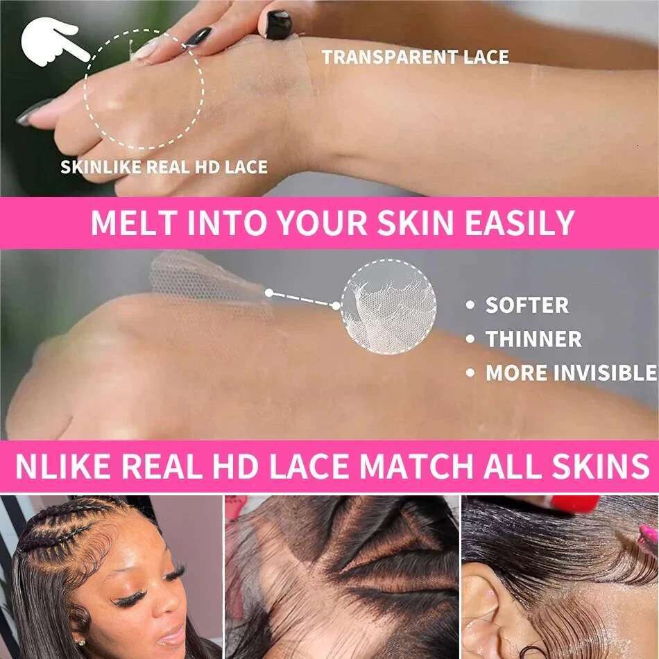 13x4 13x6 HD Transparent Lace Front Brazilian Bone Straight 4x4 Closure Wigs For Women 100% Human Hair