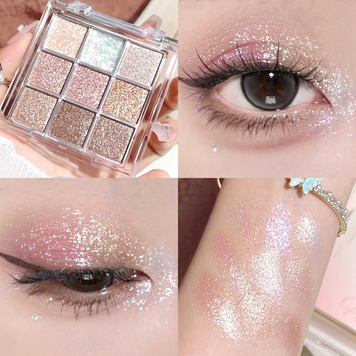 9 Color Eyeshadow Board Shimmery Matte Gloss Eyeshadow High Pigment Lasting Eyeshadow Board W250520