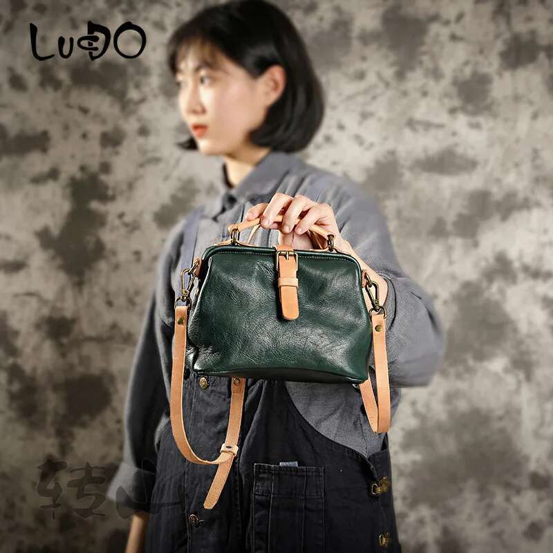Handmade Genuine Women Handbags Vintage Real Leather Doctor Simple Retro Female Shoulder Messenger Bag New Original