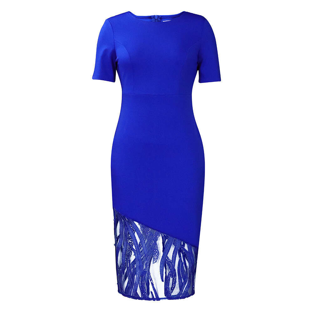 Women's Wear D3196 Women's Summer Temperament Tongle Nail Bead Wrapped Buttocks Plus Size Dress