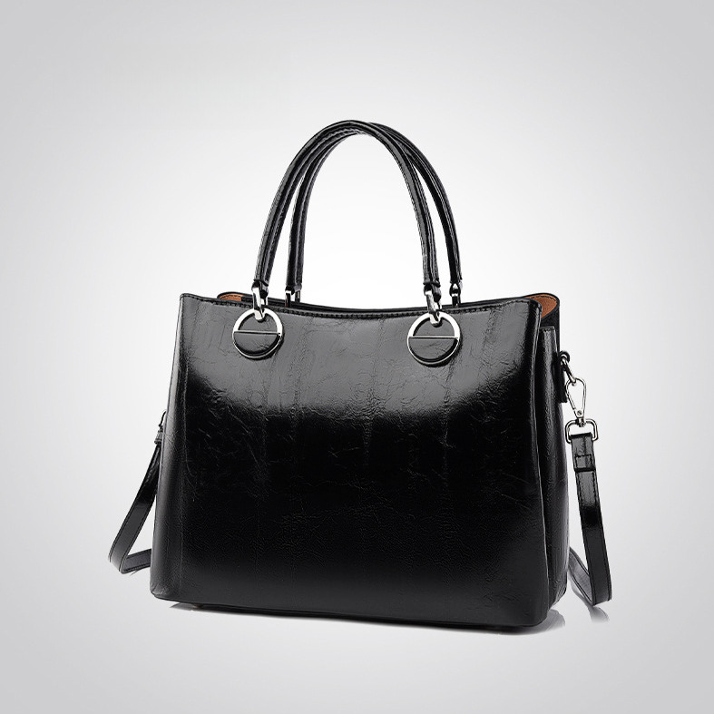 Free Shipping Designer Women's Handbag New Simple And Fashionable Commuting Bag Large Capacity Single Shoulder Oil Wax Leather High-end Business 