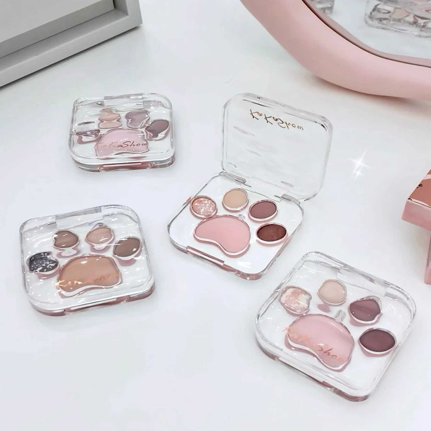 5 Colors Eye shadow Palette Cat paw shape earthy khaki everyday look Party Performance Makeup eye cosmetics W250520