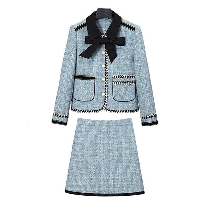 New Fashionable And Elegant Celebrity High-End Temperament Lapel Single-Breasted Small Fragrance Jacket + Slim Skirt Suit