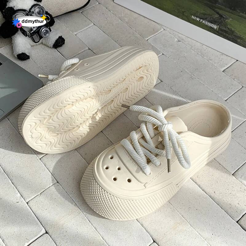 Women Fashion Lace-up Platform Slippers Summer Shoes Soft EVA Anti-slip Female Beach Street Slides Thick Sole Sandals ddmythur