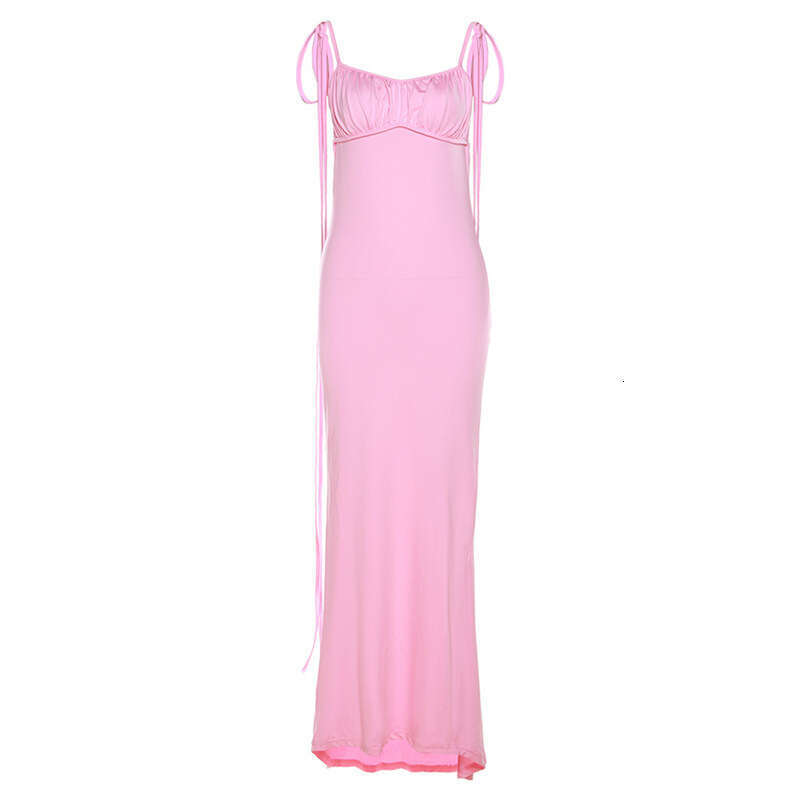 Halter Dress INS Summer New Women S Fashion Strap Sexy Open Back Slim Fit Wrap Hip Style Dress Maxi Dress