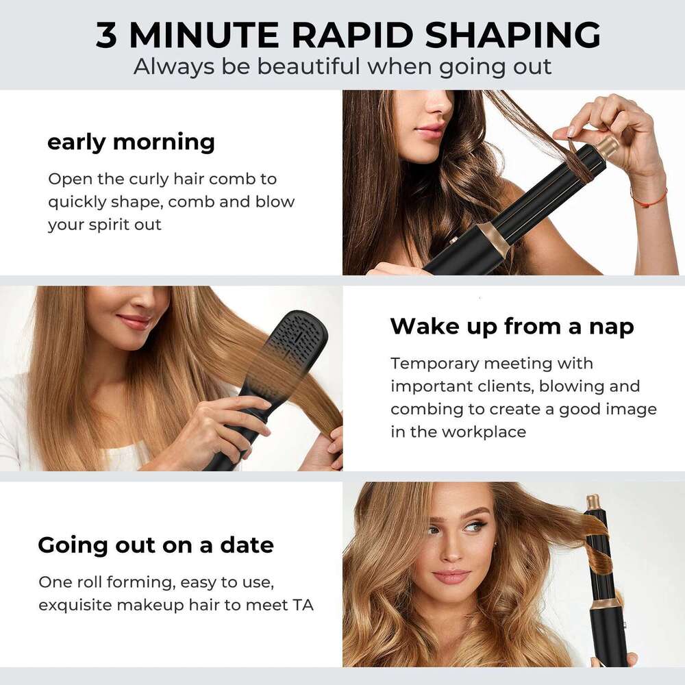 New 5 In1 Dryer Curling Iron Straightener Brush Electric Hairdryer Folding Styling Comb Multi Styler Hair Care