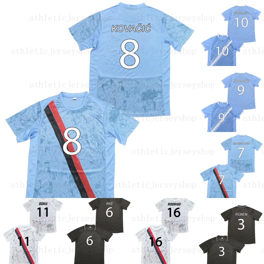 Custom RUBEN Soccer Jerseys AKE MARMOUSH HAALAND GREALISH DOKU RODRIGO DE BRUYNE GUNDOGAN BERNARDO GVARDIOL Khusanov FODEN