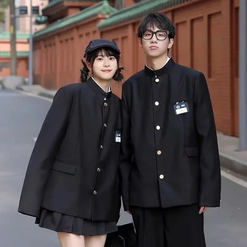 Zhongshan Suit Japanese Style School Uniform Dk Mens Clothes Western Streetwear Layered Matching 250514