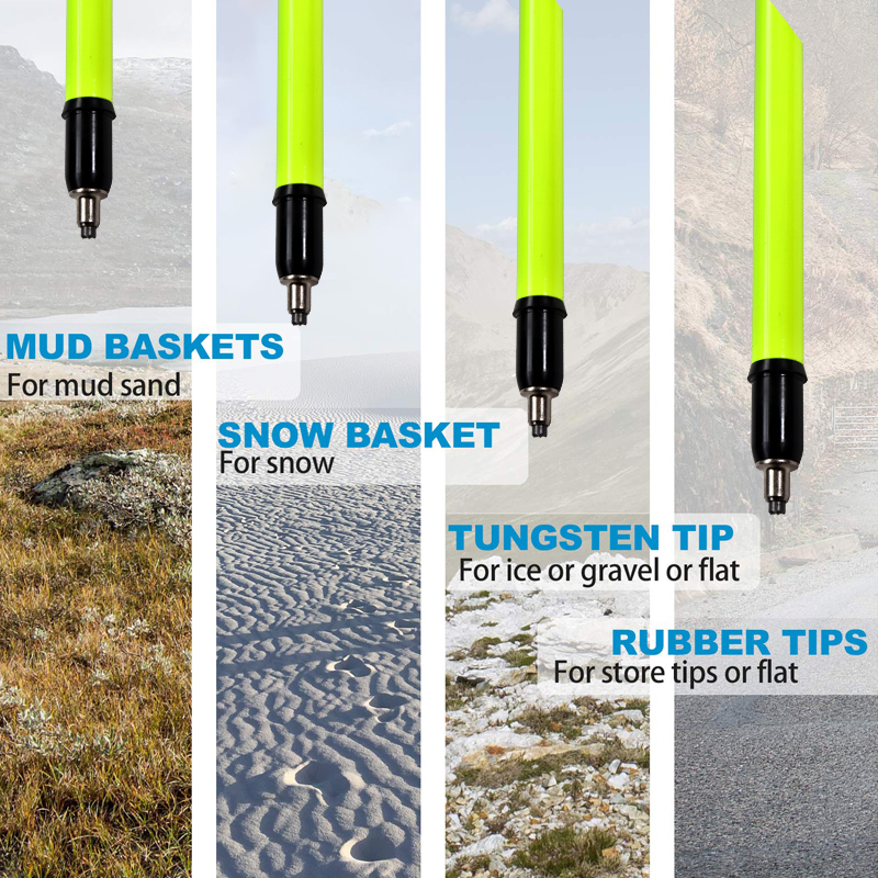 Professional four-section carbon fiber trekking pole, foldable and lightweight, suitable for hiking and rock climbing, with a quick-lock system