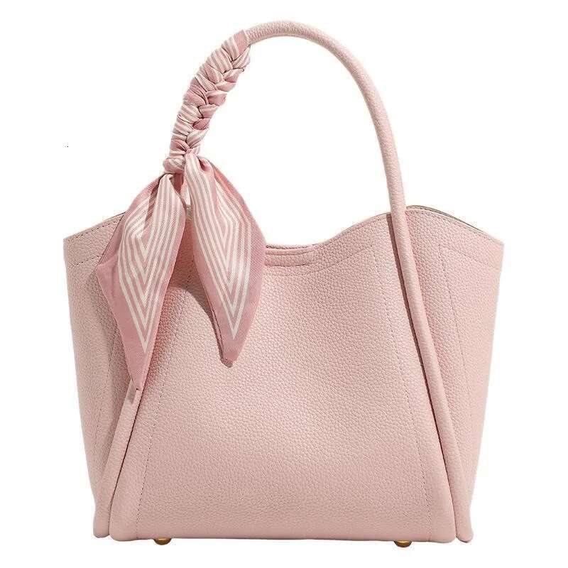Lychee Pattern Vegetable Basket Ladies 2024 New Style Textured Bucket Crossbody INS Simple Handbag Mom Bag Customized
