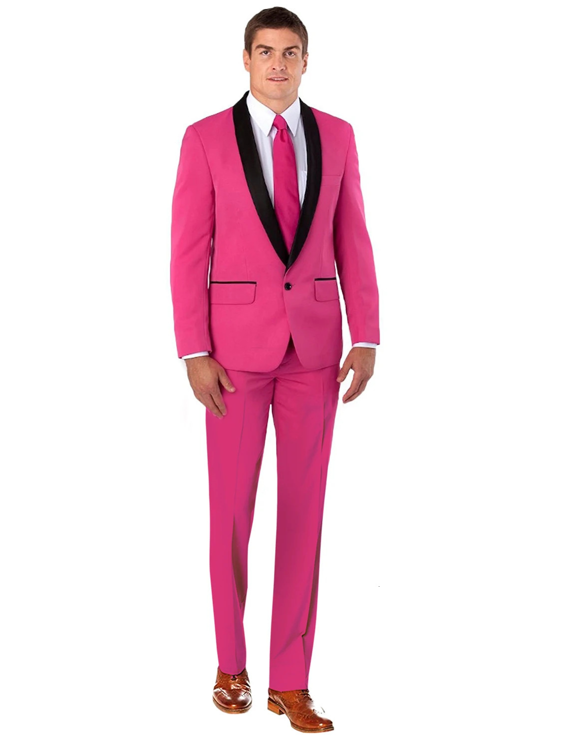 Casual Mens 2 Pieces Shawl Lapel Suits for Men Wedding Business Slim Fit Tuxedos One Button Blazer Pants Party Prom 250514