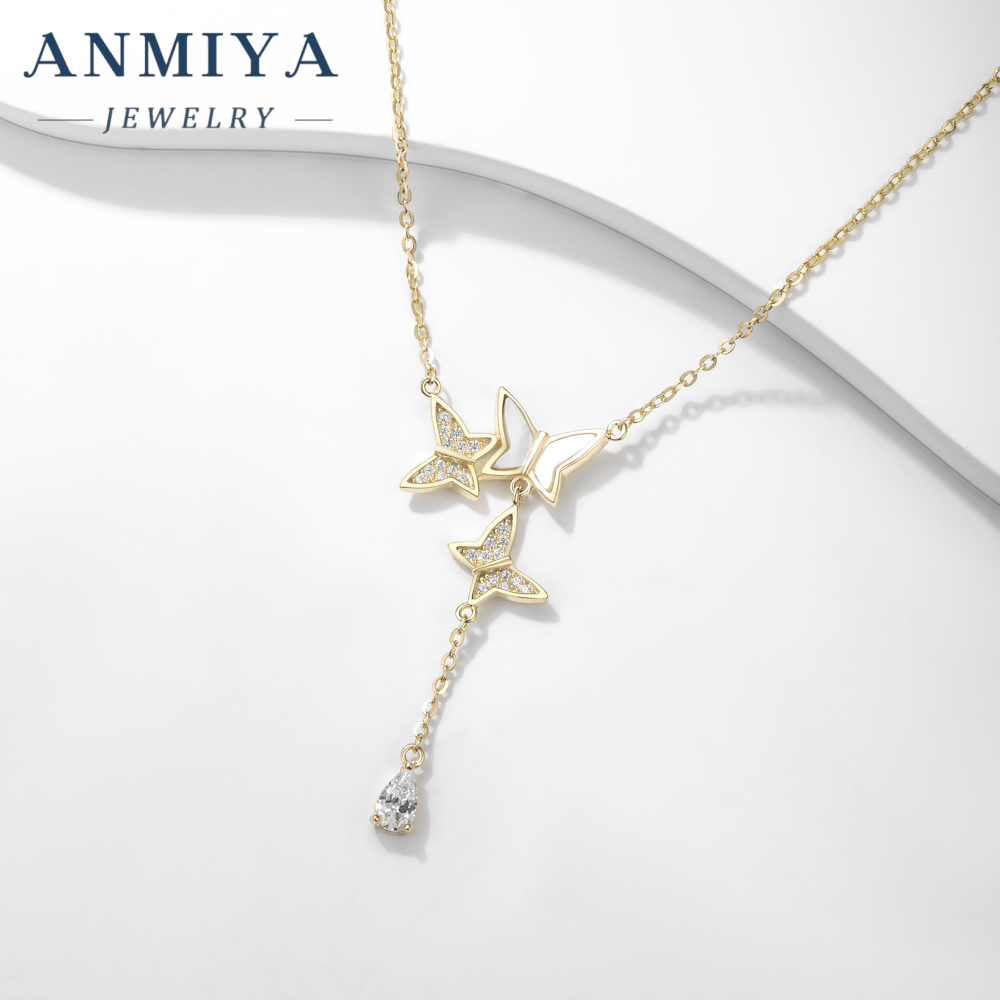 ODM Customization Temperament Fine Jewelry Three Butterfly Pendant Necklace 925 Silver Necklace