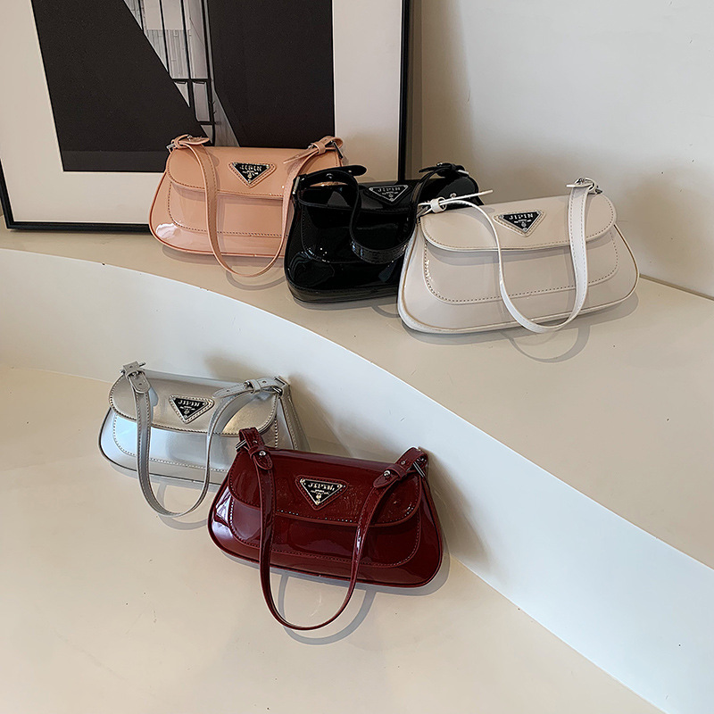Designer Bag Glossy Patent Leather Crossbody Bag - Modern Minimalist Shoulder Bag for Women With Free Shipping