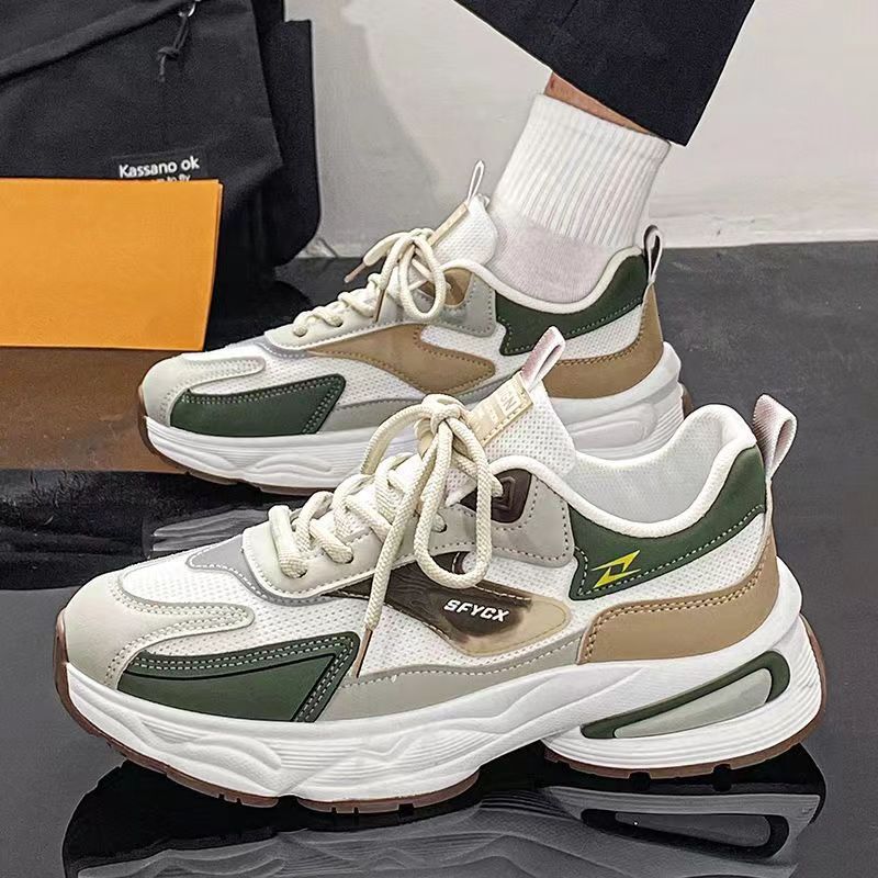 Designer casual shoes Men's summer casual shoes with breathable mesh, thick sole, height increasing, versatile, trendy, popular, sporty, lightwei