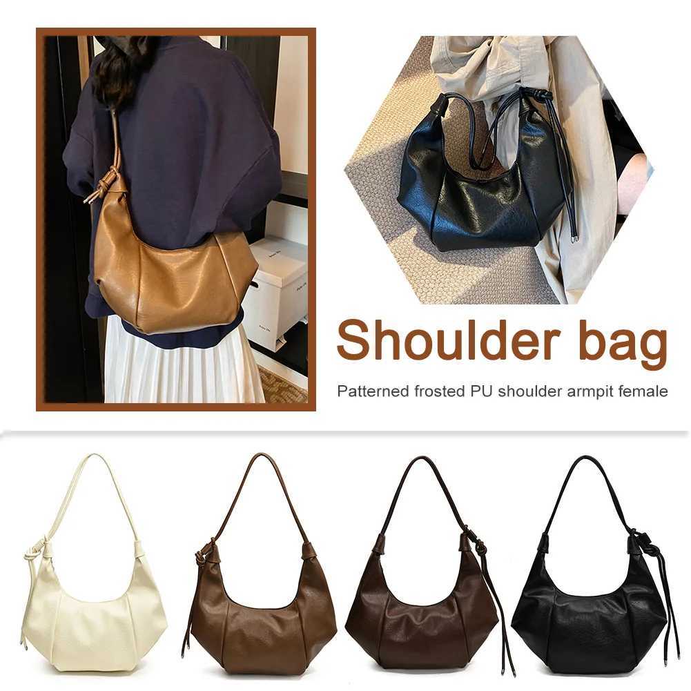 Crescent Bag PU Leather Solid Color Shoulder Bag for Women Adjustable Strap Underarm Bag Zipper Hobo Bag for Work Travel M250520