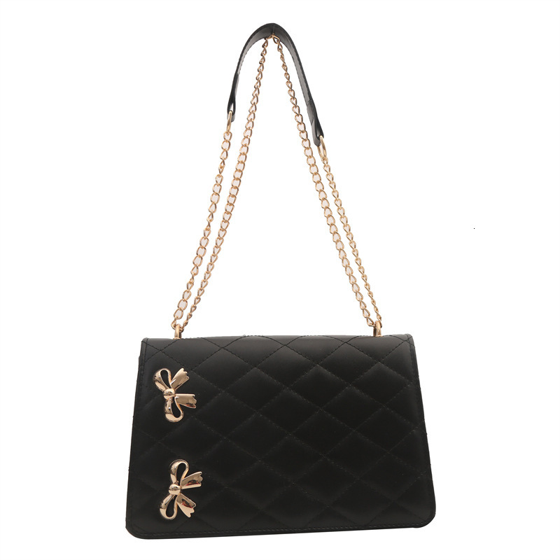 Free Delivery Designer Bag Women's 2025 Spring/summer Western Butterfly Chain Korean Version Fashion Lingge One Shoulder Crossbody Small Square B