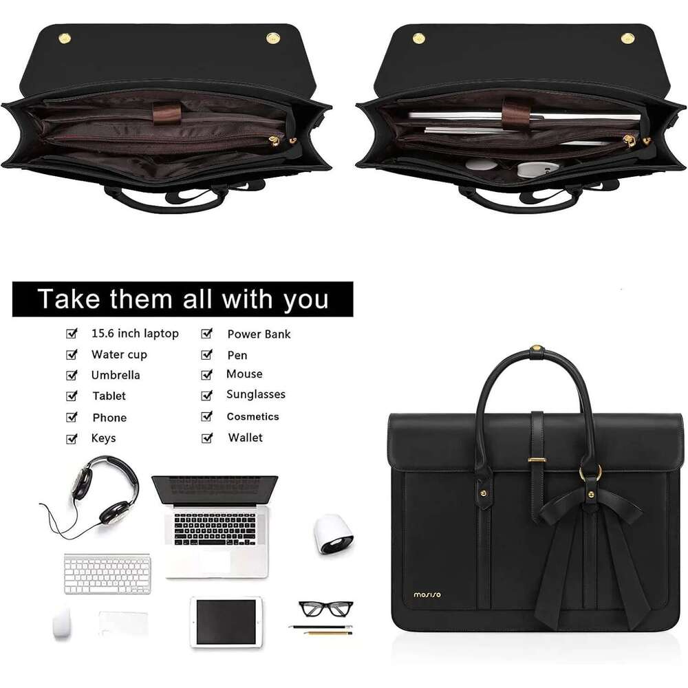 15 15.6 16 inch Laptop for Women Book Air Pro M3 M2 M1 HP Dell Asus Notebook PU Leather Computer Shoulder Bag Backpack