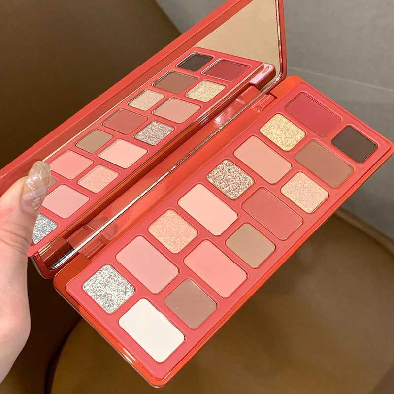 Korean Red Brown 16 Colors Eyeshadow Palette Glitter Matte Pearlescent Eyeshadow Sequins Halloween Eye Pigment Makeup PaletteXJ250520