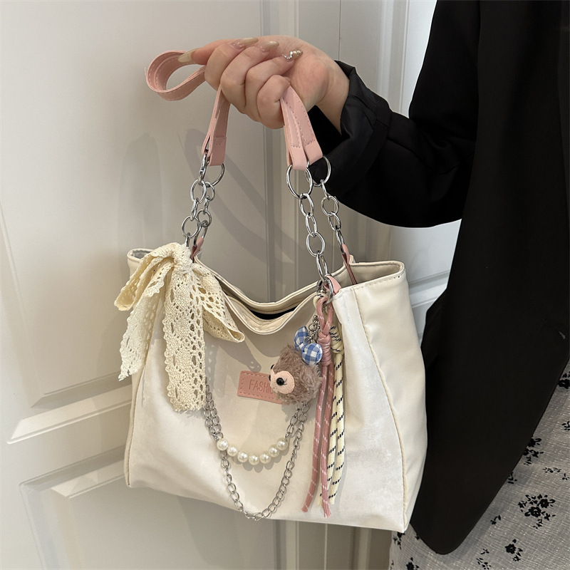 Free Delivery Designer Bag Leisure Large Capacity Chain 2025 New Spring College Student Class Fashionable Commuting Shoulder Tote Luxury Bag