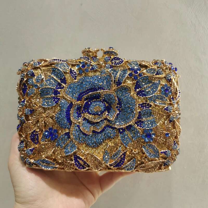 2025 New Arrival Flower Crystal Wedding Bridal Clutch Purse Designer Women's Dinner Party tail Handbags Dia Bags